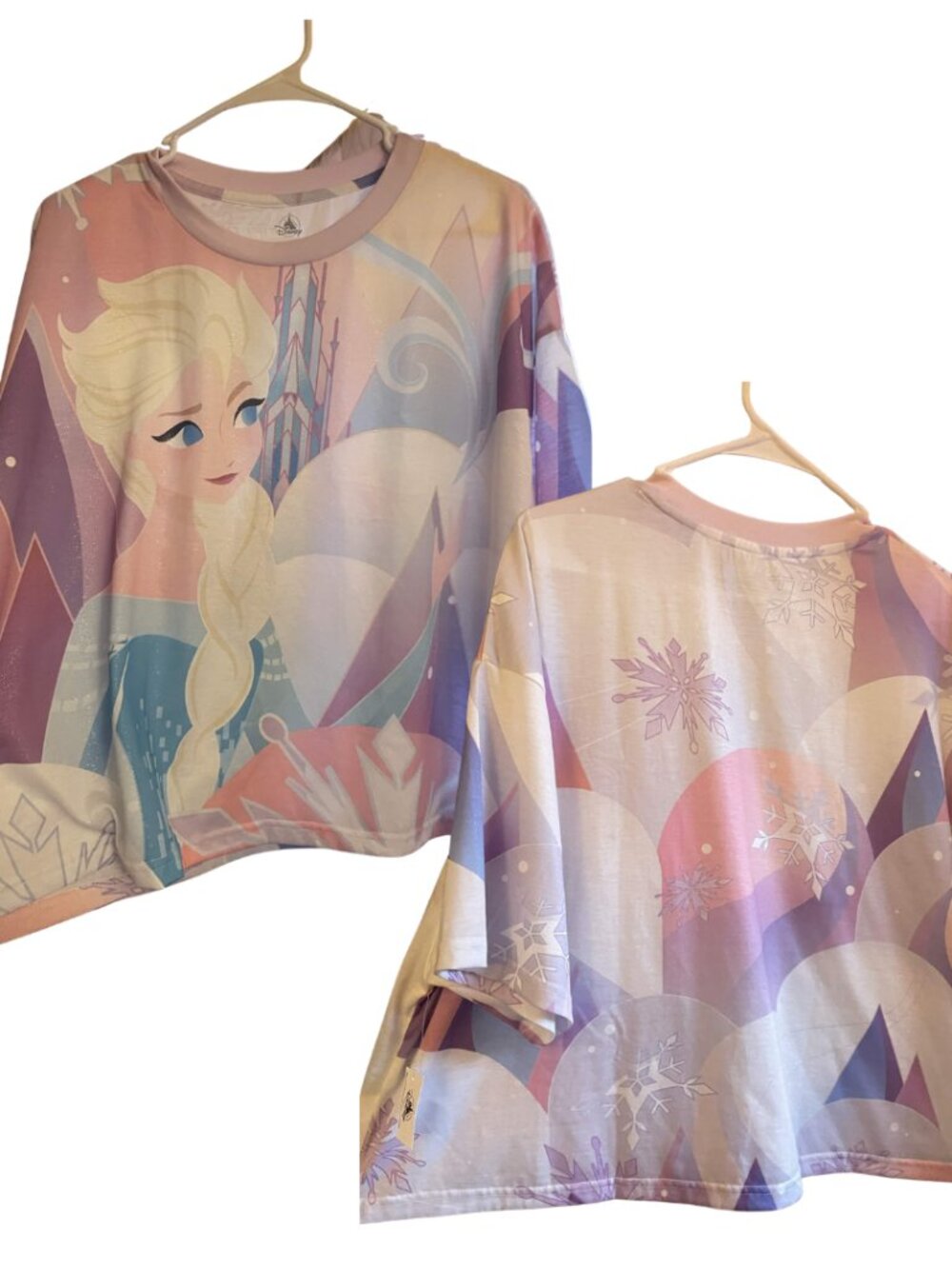 Disney~Frozen~Elsa~Semi-Crop Top~Shimmery~Size XL - NWT